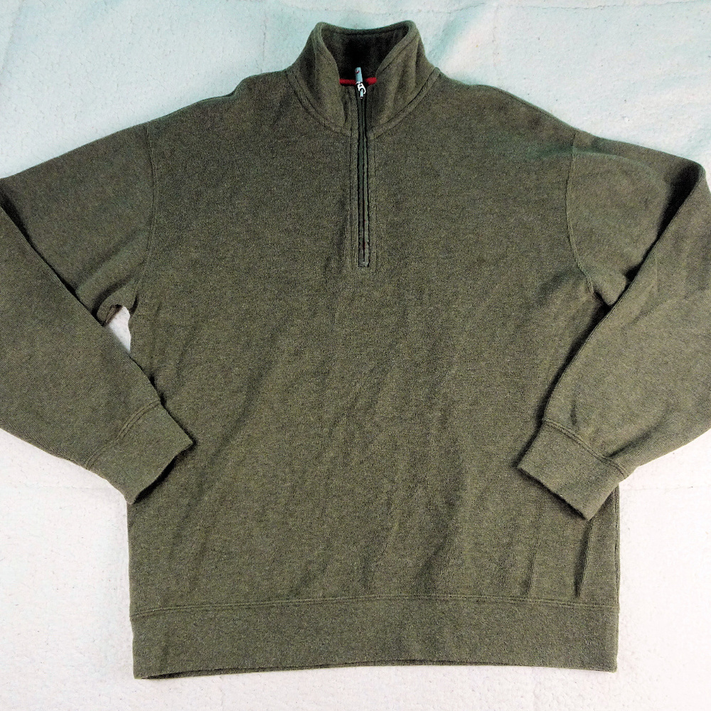 Orvis Trout Fishing Olive Quarter Zip Pullover Med